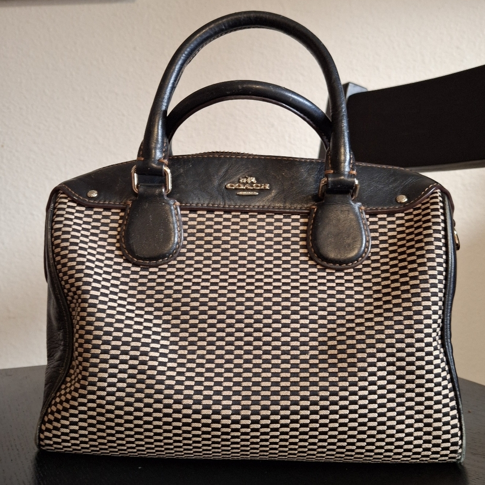 Small Black and Tan Coach bag
